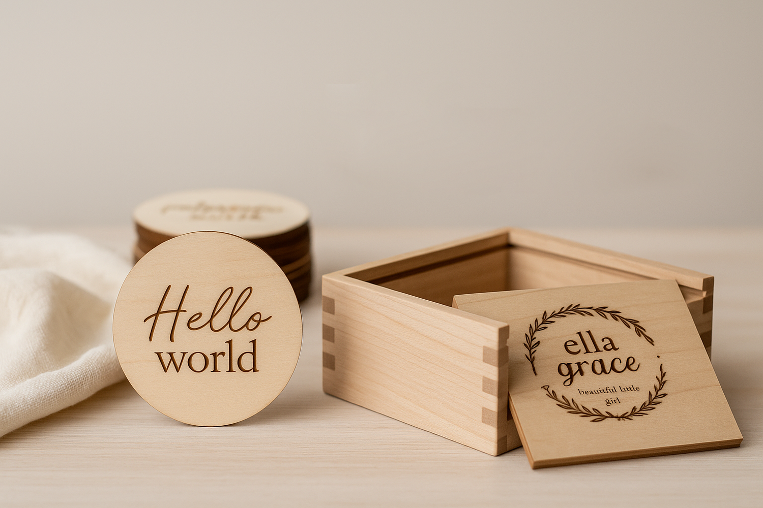 Laser Engraved Baby Milestone Discs & Keepsakes | JP Laser Engraving - JPLaser Engraving Services