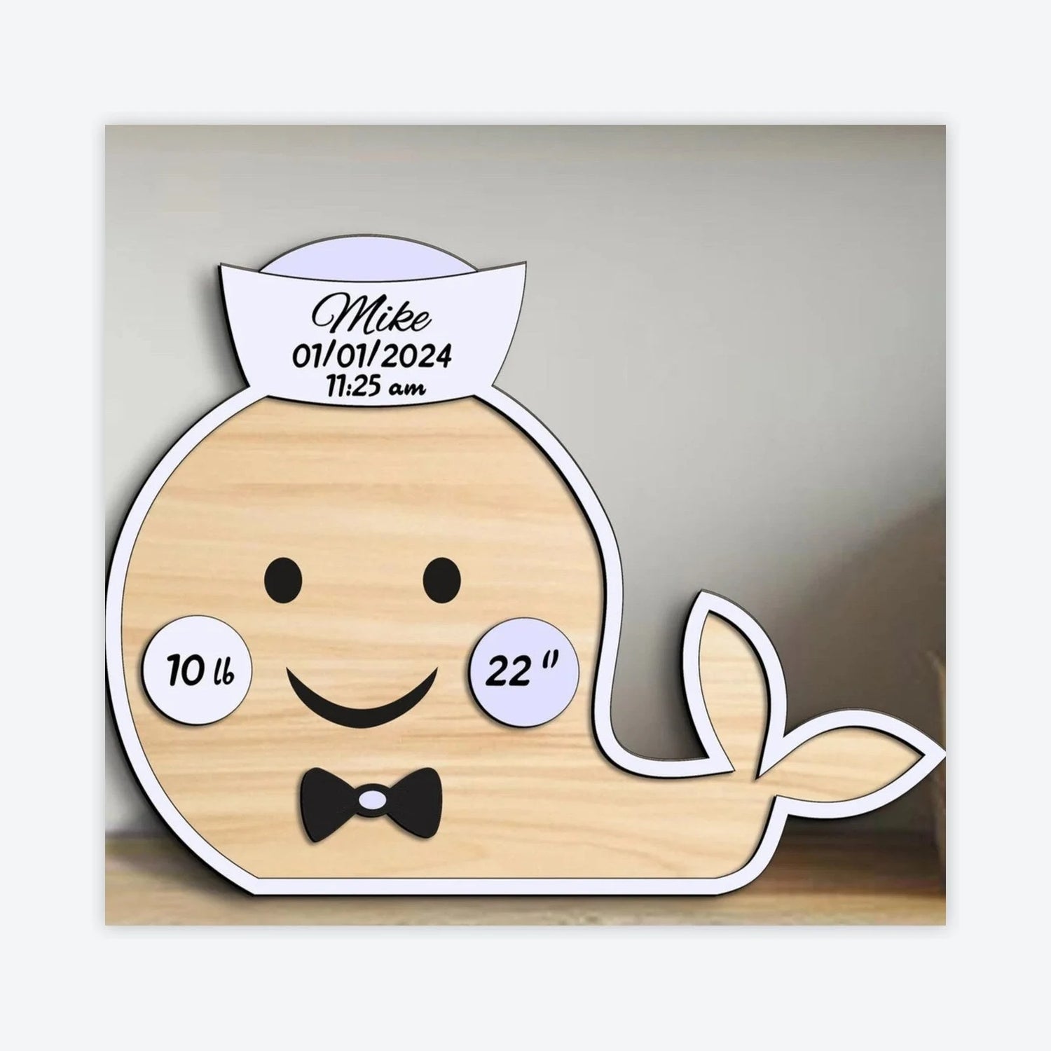 Personalized baby gifts and nursery décor — engraved announcement sign