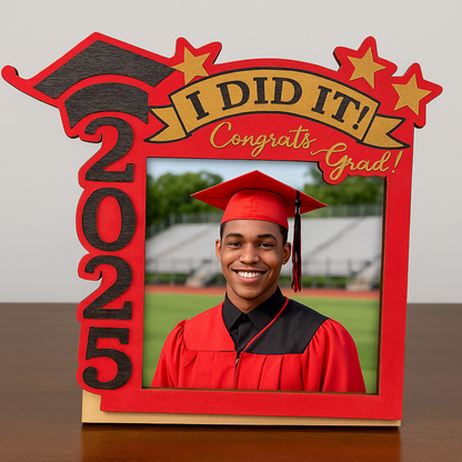 Patterson: “Graduation photo frame — Patterson High red/black sample”
