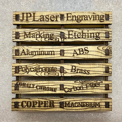 Mini Pallet Drink Coaster Set of 4 | Rustic Wood Laser Cut with Storage Box - JPLaser Engraving Services