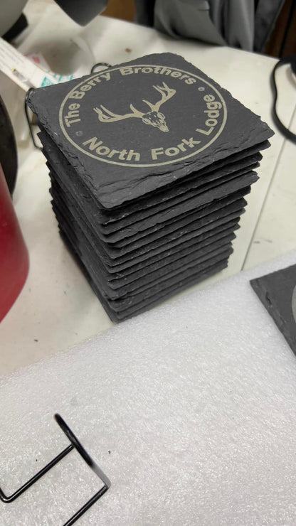 Personalized Slate Coaster Set (4, 8, or 12)