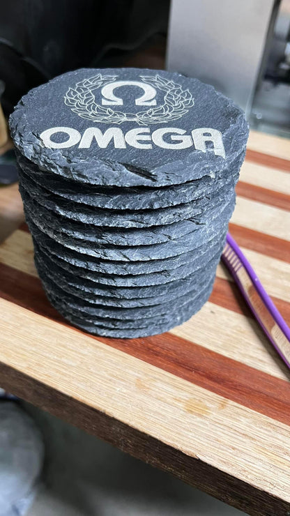 Custom Engraved Slate Coasters | Personalized Drink Coaster Set with Stand - JPLaser Engraving Services