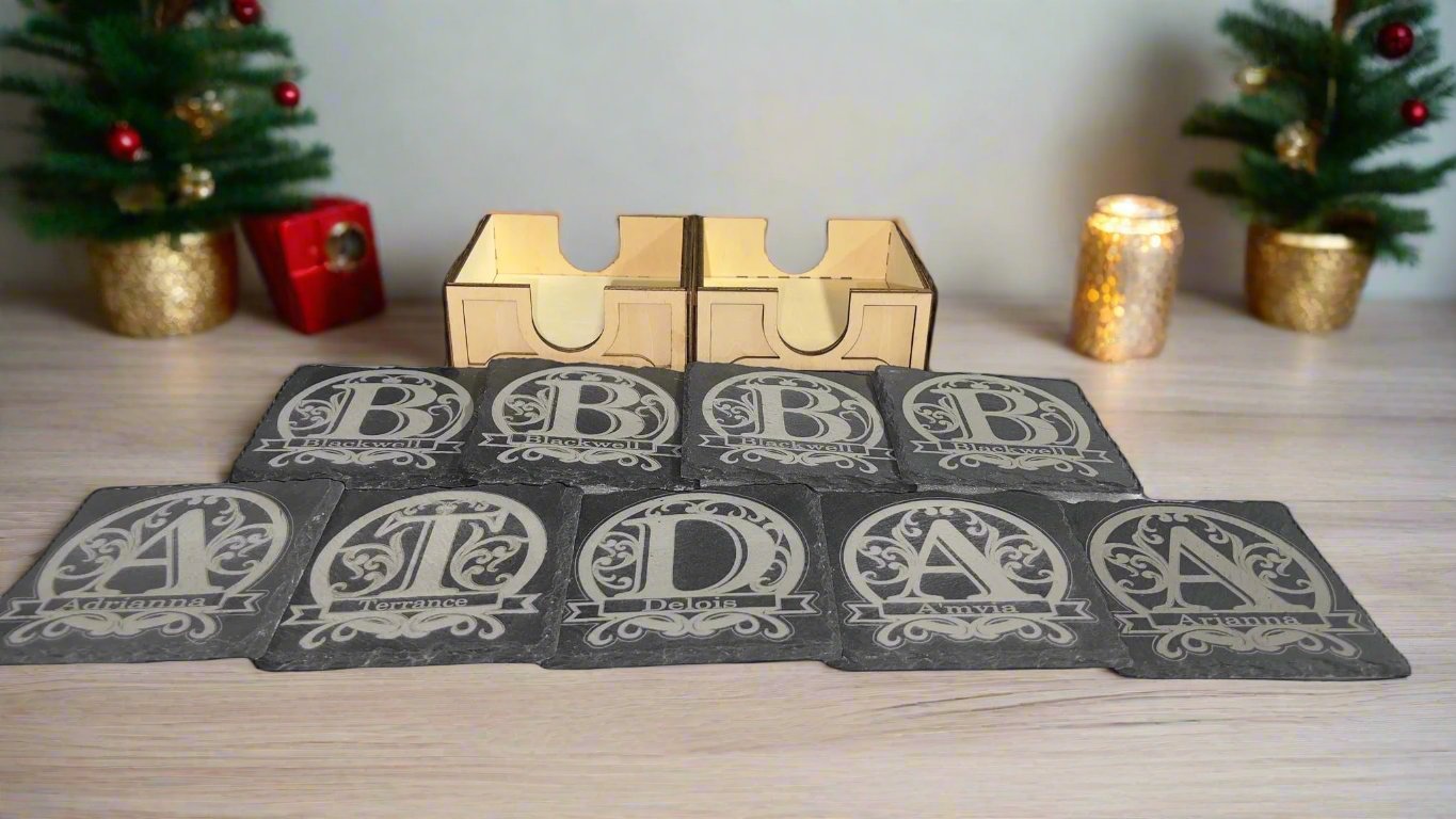 Engraved Slate Coasters – Bulk Sets for Home & Events