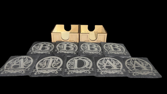 Wooden Storage Box for Slate Coasters | Custom Engraved