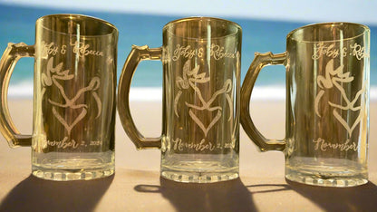 26oz Engraved Beer Mug with Handle | Personalized Barware Gift - JPLaser Engraving Services
