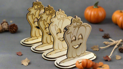 Halloween Wooden Decor Set | 5-Piece Laser Cut Spooky Home Decorations - JPLaser Engraving Services