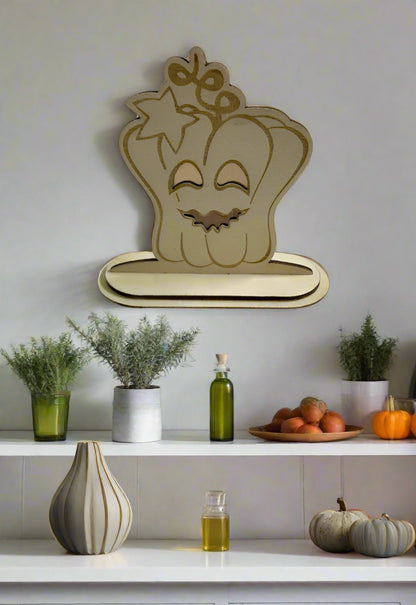 Halloween Wooden Decor Set | 5-Piece Laser Cut Spooky Home Decorations - JPLaser Engraving Services