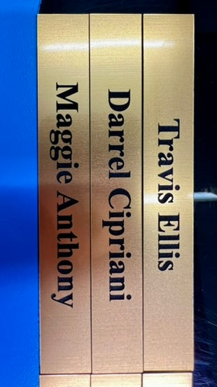 ustom Desk or Door Name Plate | Brushed Gold & Black Engraved Sign - JPLaser Engraving Services