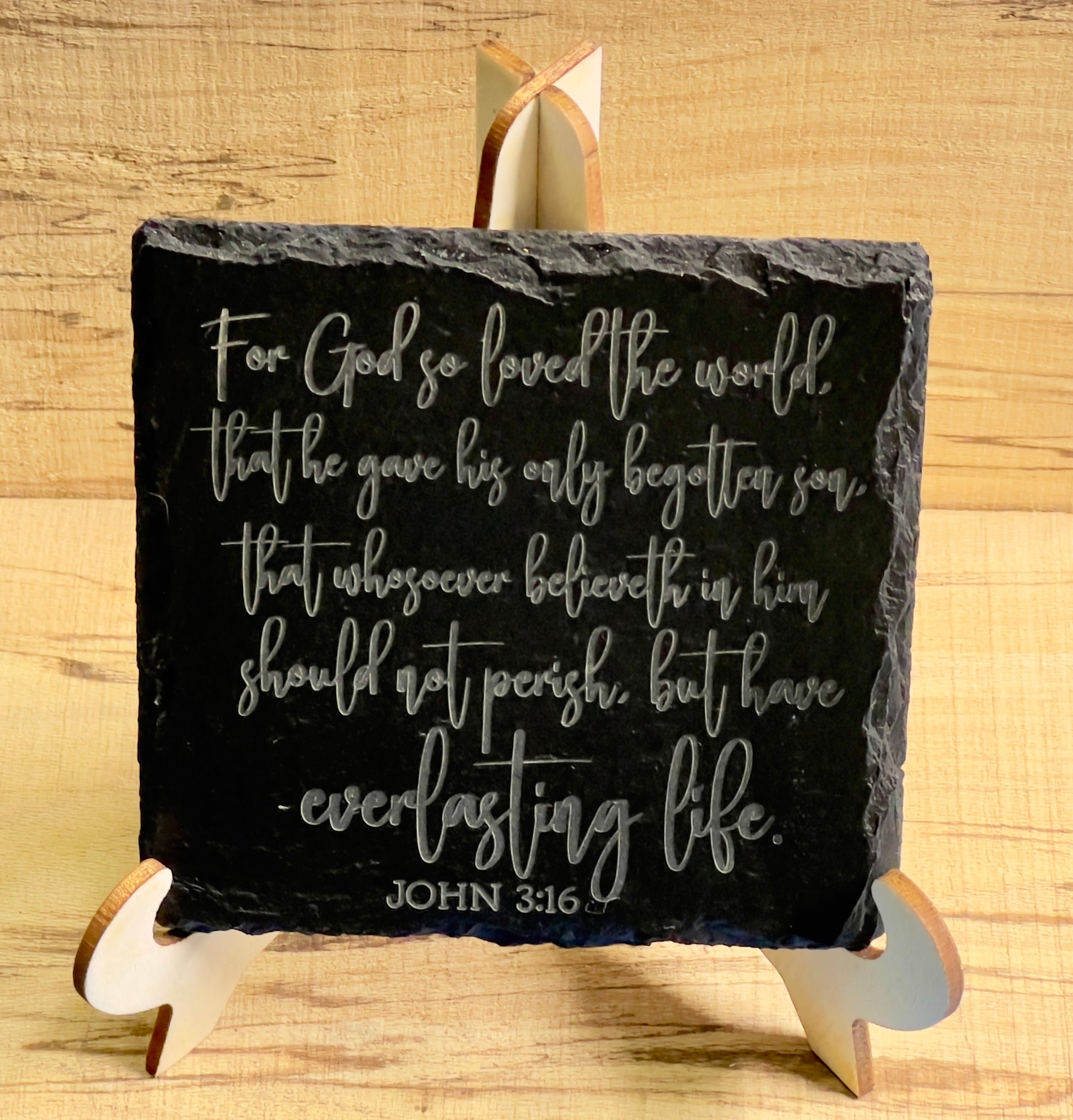Custom Engraved Slate Rock Coaster Set with Display Stand | Rustic Drinkware Gift - JPLaser Engraving Services