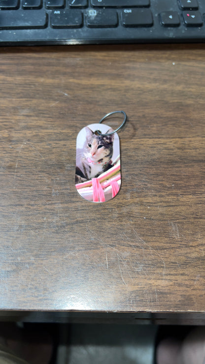 Full Color Sublimated Aluminum Keychain | Custom Photo or Text Design - JPLaser Engraving Services
