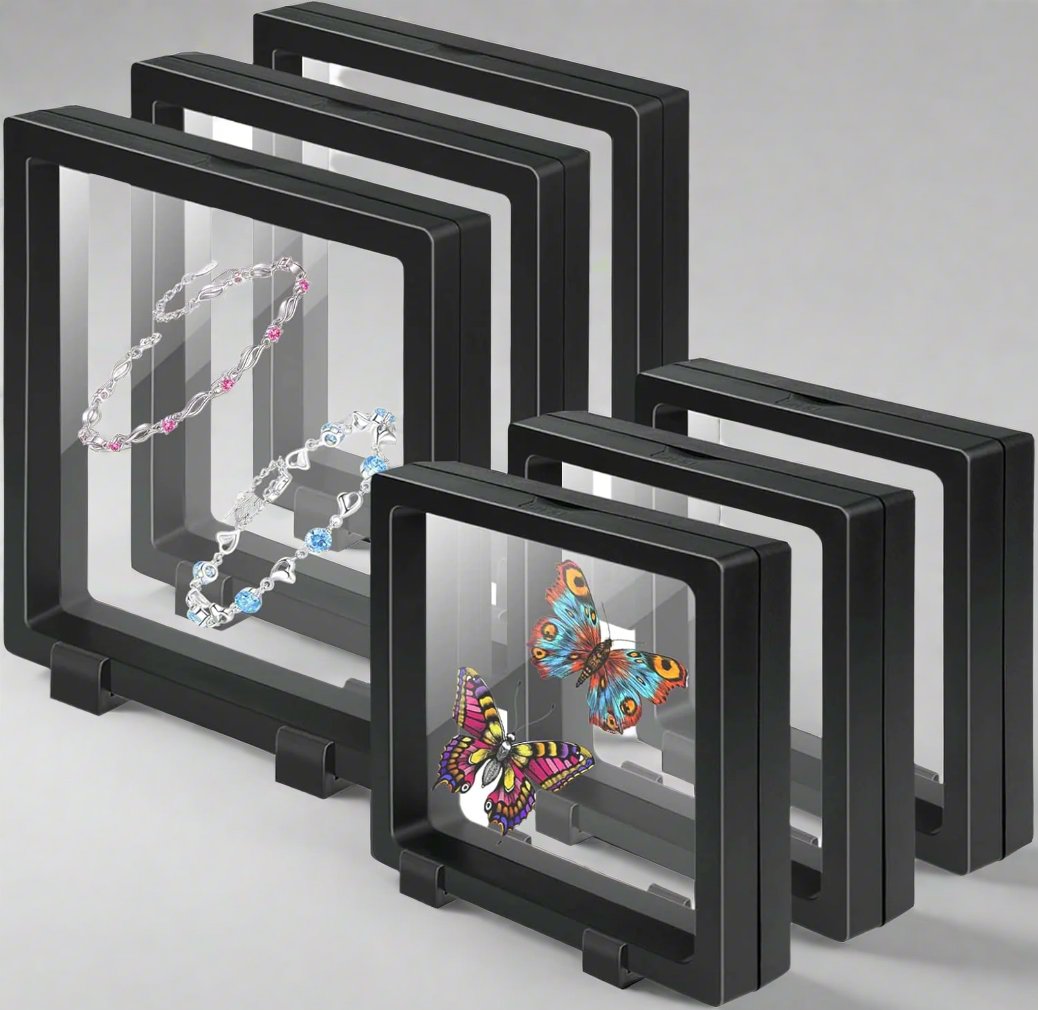 Image of 3D Floating Frame Display Holder Stand built in.