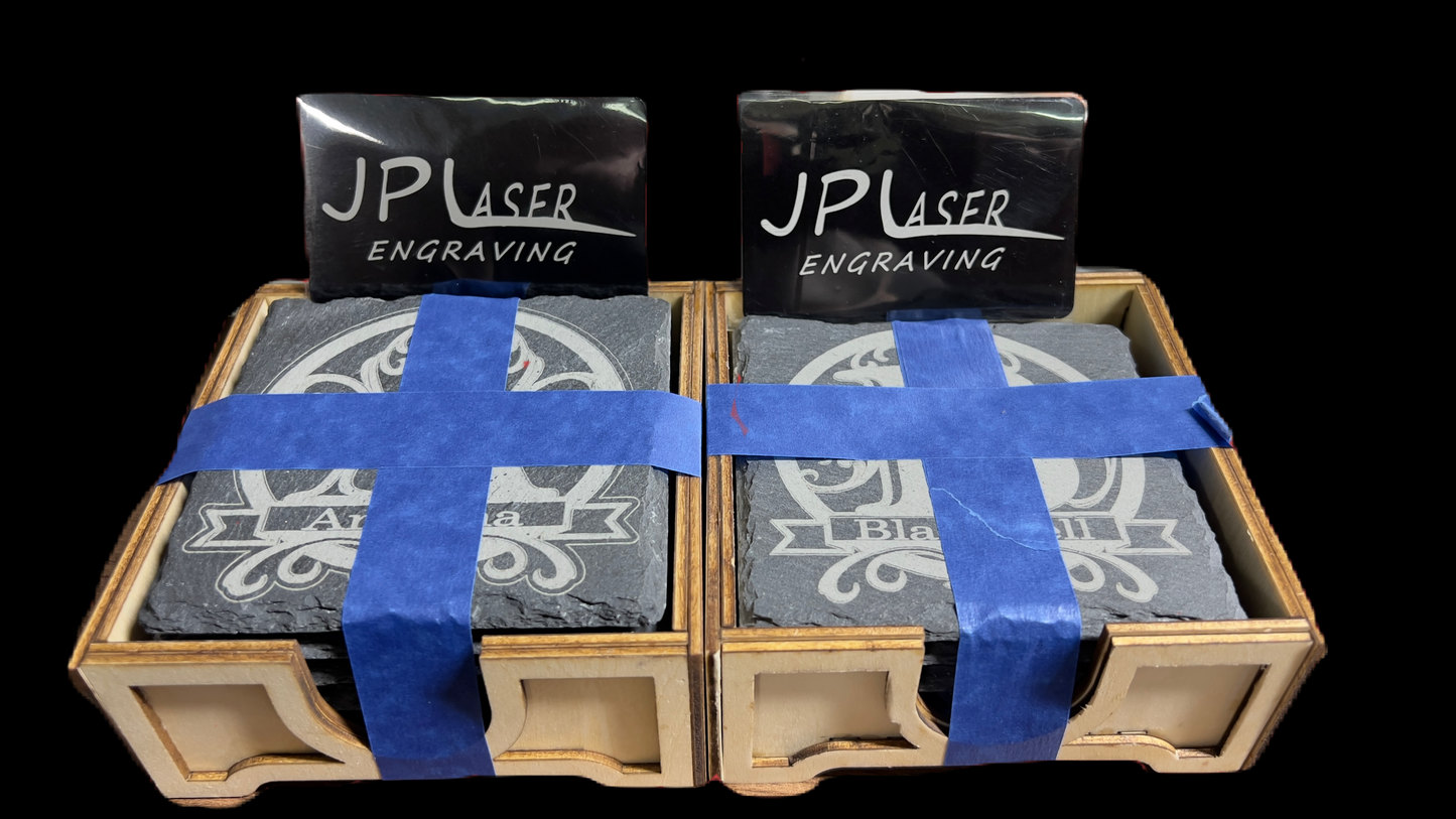 Engraved Slate Coasters – Bulk Sets for Home & Events