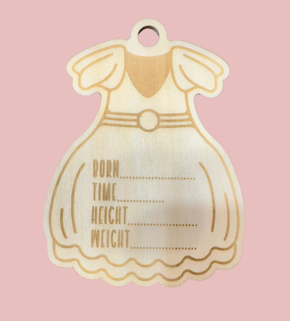 Baby Girl Birth Announcement Wall Hanger | Floral Engraved Name Sign - JPLaser Engraving Services