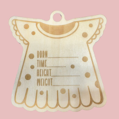 Baby Girl Birth Announcement Wall Hanger | Floral Engraved Name Sign - JPLaser Engraving Services