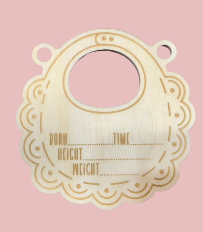 Baby Girl Birth Announcement Wall Hanger | Floral Engraved Name Sign - JPLaser Engraving Services