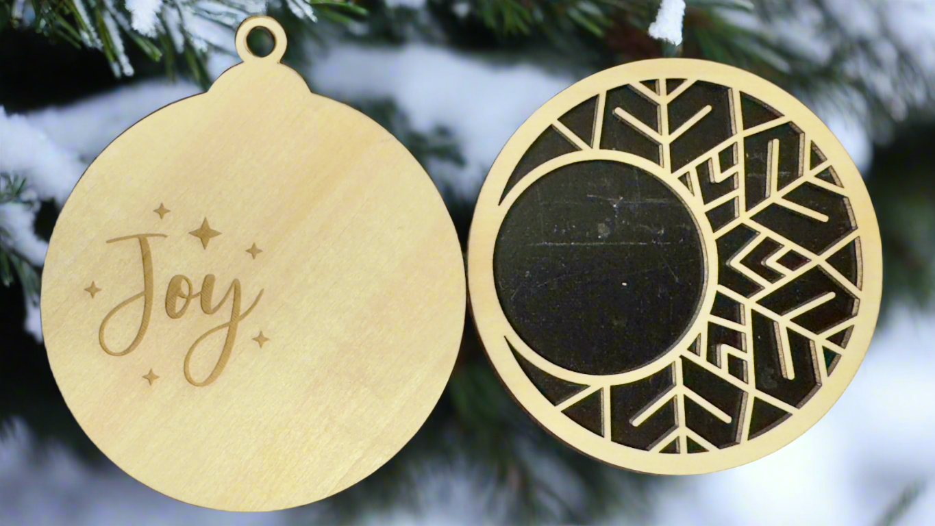 Personalized Christmas Tree Ornament | Dual Layer Laser Cut Wood - JPLaser Engraving Services