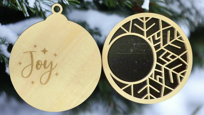 Personalized Christmas Tree Ornament | Dual Layer Laser Cut Wood - JPLaser Engraving Services