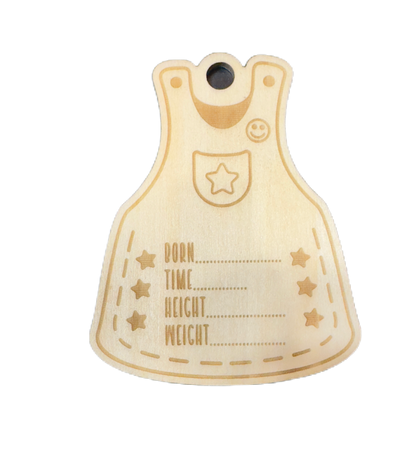 Baby Girl Birth Announcement Wall Hanger | Floral Engraved Name Sign - JPLaser Engraving Services