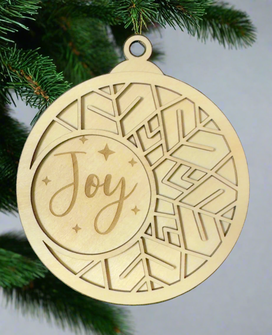 Personalized Christmas Tree Ornament | Dual Layer Laser Cut Wood - JPLaser Engraving Services
