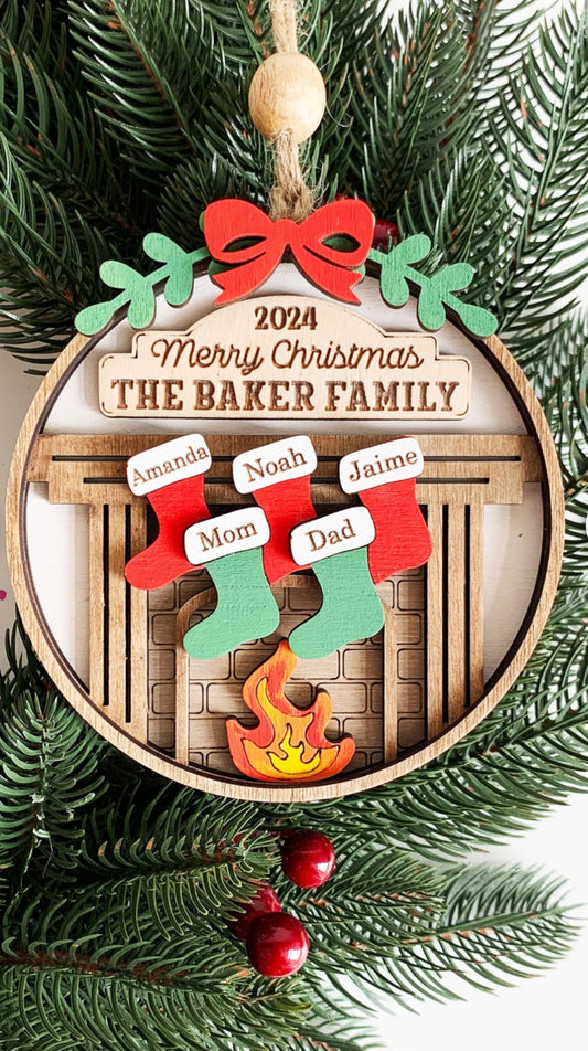 Personalized Family Christmas Tree Ornament | Engraved Holiday Keepsake - JPLaser Engraving Services