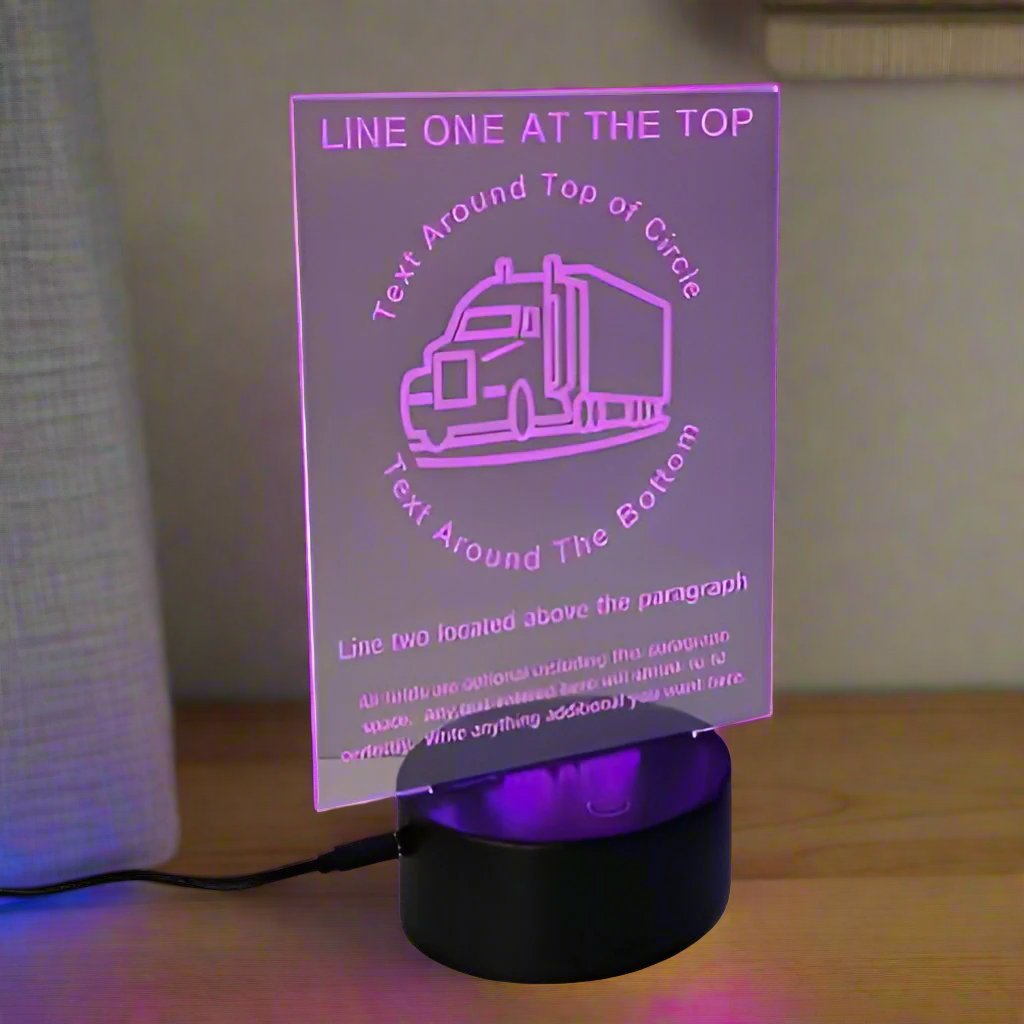 Custom LED Night Light | Personalized Acrylic Desk or Shelf Lamp - JPLaser Engraving Services