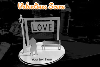 Valentine’s Day Figurine & Card Laser Cut Set | Lovers Gift Box - JPLaser Engraving Services