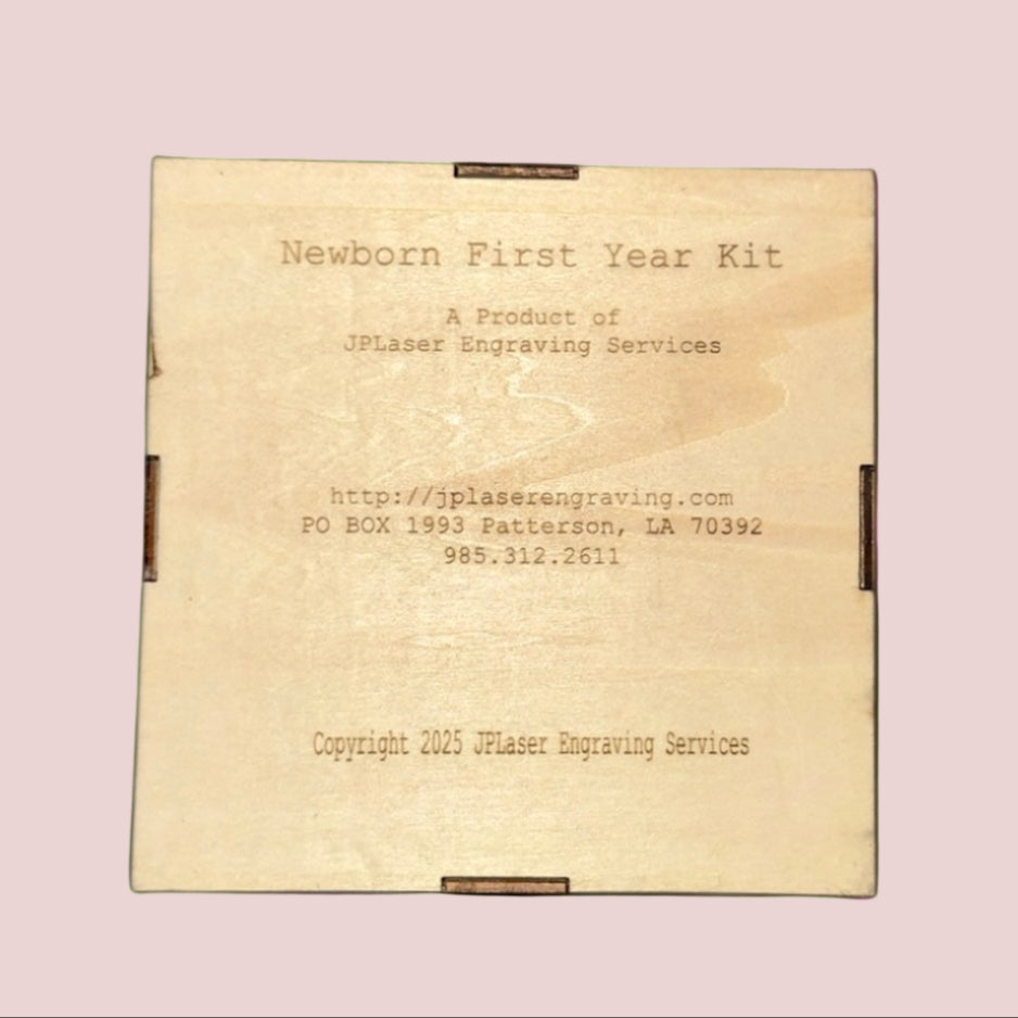 Baby Milestone Discs + Custom Engraved Keepsake Box – Personalized Lid Options - JPLaser Engraving Services