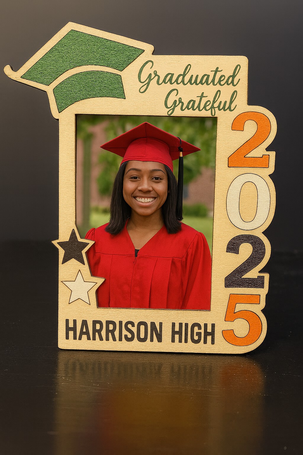 Custom Graduation Photo Frame – Class of 2025 | Personalized School Colors