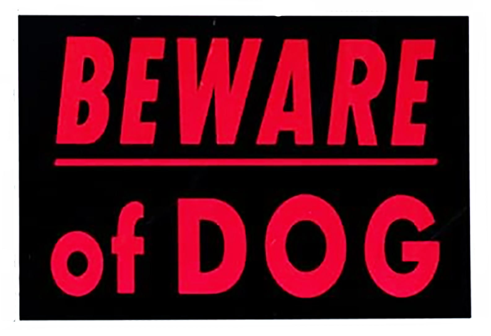 Beware of Dog aluminum sign – red on black, sublimated