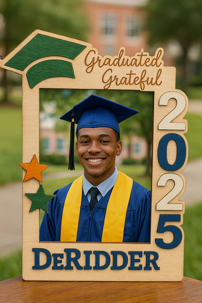 Custom Graduation Photo Frame – Class of 2025 | Personalized School Colors