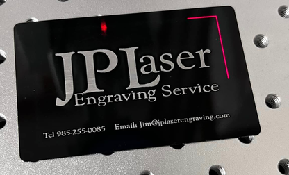 Custom Metal Business Card | Laser Engraved Stainless or Black Finish - JPLaser Engraving Services